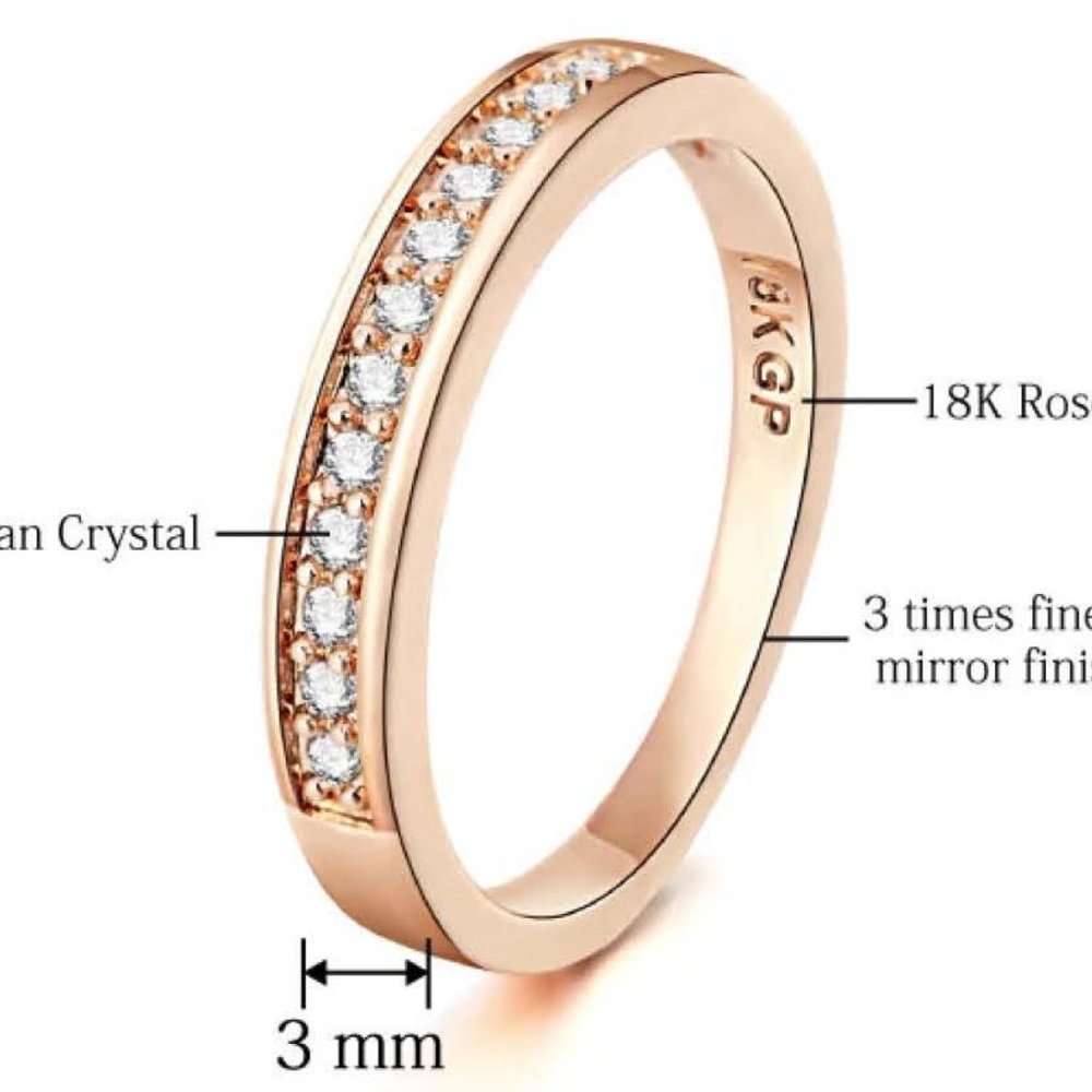 Genvieve Wedding Band 18k Rose Gold Aaa Cz